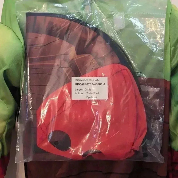 Boys TMNT Raph Raphael Muscle Jumpsuit Costume large (10-12) - Picture 3 of 5